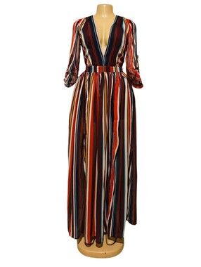 Fashion Nova Multi Striped Maxi Dress